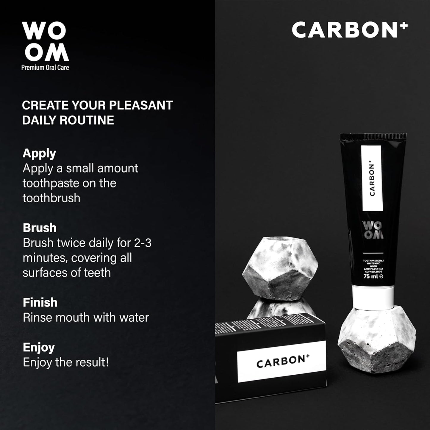 Dantų pasta WOOM CARBON +