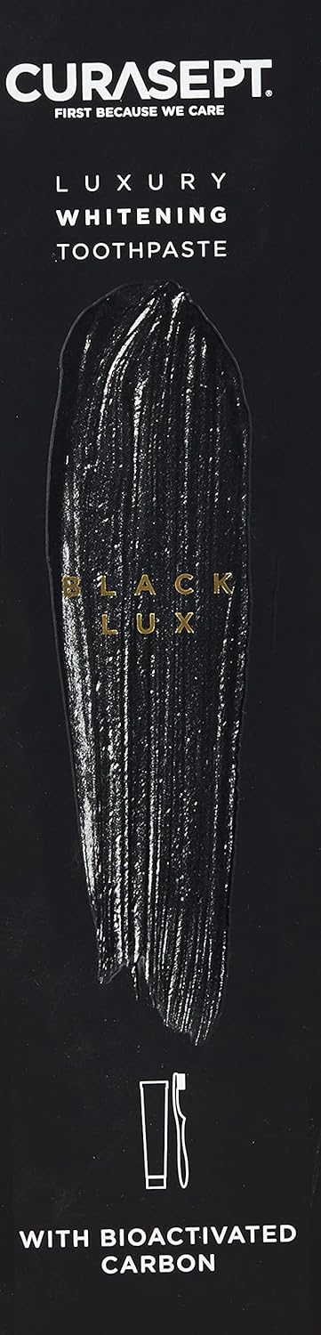Balinanti dantų pasta CURASEPT Black luxury whitening ir dantų šepetėlis, 75ml