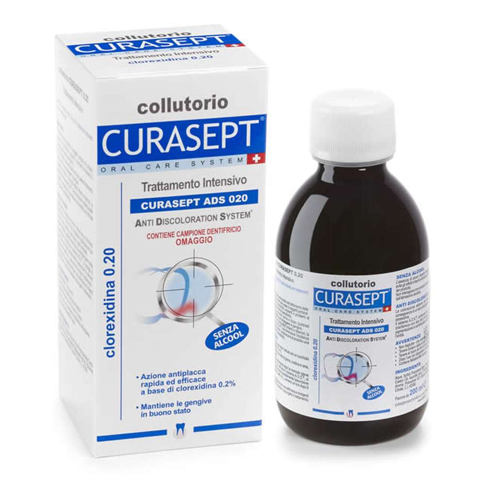 Curasept ADS burnos skalavimo skystis su 0,20% chlorheksidino