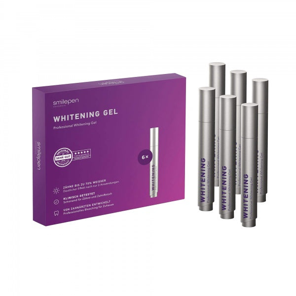Dantų balinimo rinkinio, SMILEPEN Whitening kit, gelių papildyma, 6x5 ml