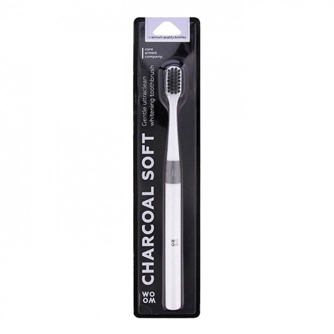 WOOM dantų šepetėlis Charcoal soft whitening